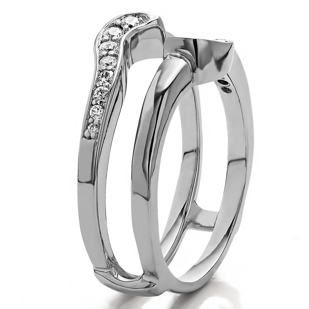 TwoBirch Small Knott Ring Guard Enhancer in 10k Yellow gold with Cubic Zirconia (0.24 CT)