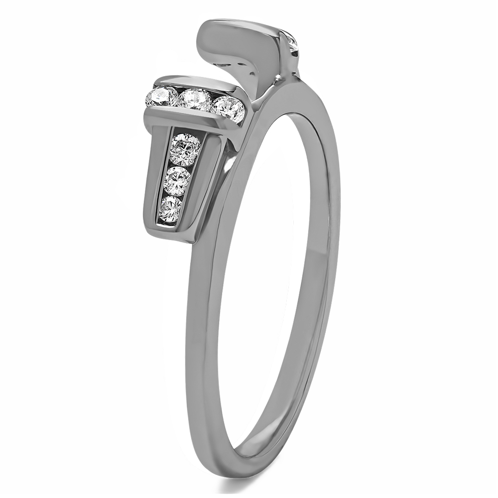 TwoBirch Traditional Ring Wrap Enhancer Jacket in 10k White Gold with Diamonds (G-H,I2-I3) (0.24 CT)