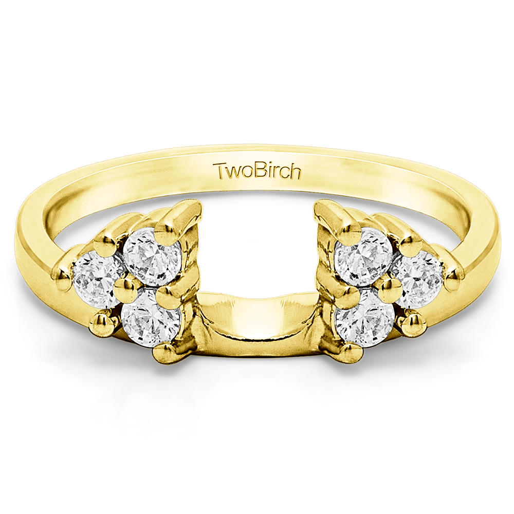 TwoBirch Three Stone Ring Wrap Enhancer in 10k Yellow Gold with Diamonds (G-H,I2-I3) (0.75 CT)