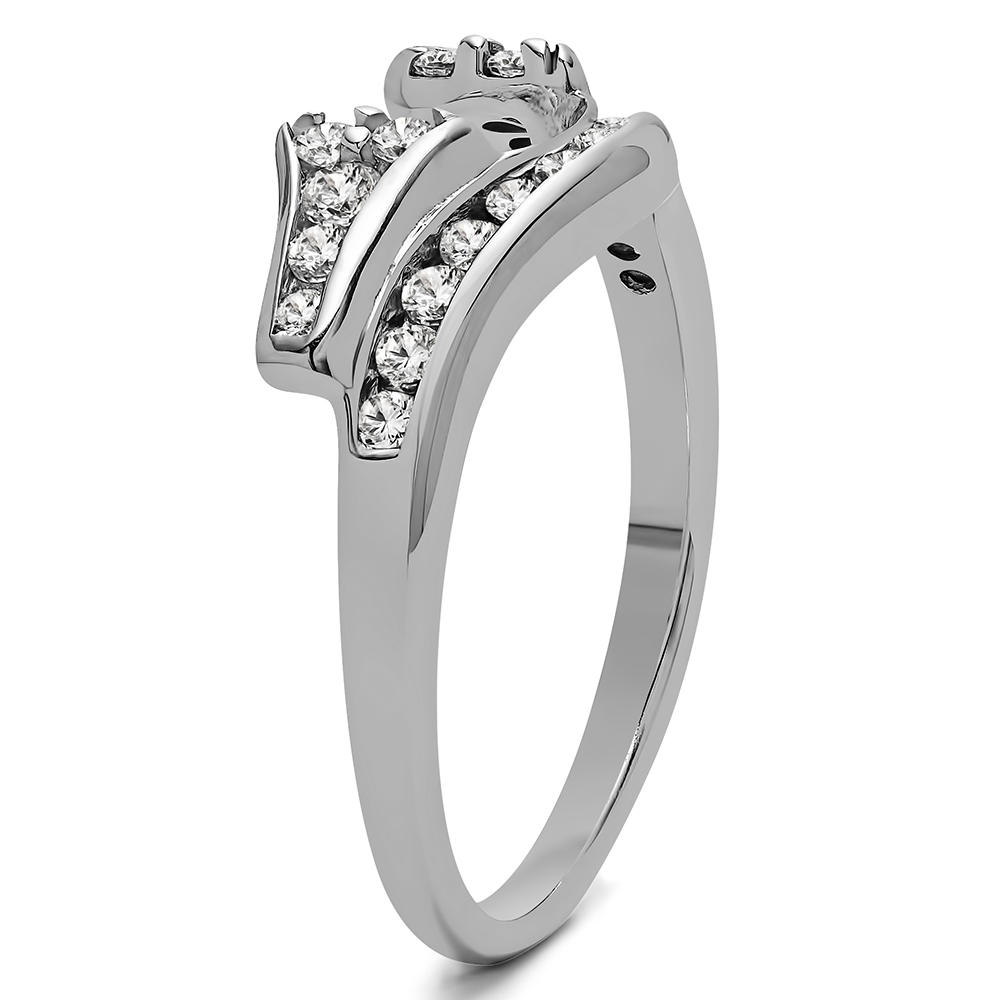 TwoBirch Classic Anniversary Ring Wrap in Sterling Silver with Diamonds (G-H,I2-I3) (1.2 CT)