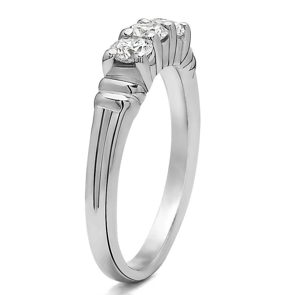TwoBirch Ring Wrap in 10k White Gold with Forever Brilliant Moissanite by Charles Colvard (0.48 CT)