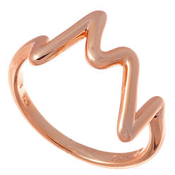 TwoBirch 18k Rose Gold Microplated 925 Silver Heartbeat Ring
