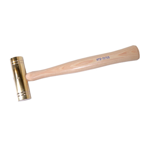 K Tool 71715 Brass Hammer  24 oz  Non-Sparking  with Wooden Handle  Made in U.S.A.