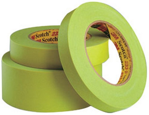 3M Scotch Brand Scotch Performance Masking Tape 233+ 26332, Moisture Resistant, Flexible, Green Color, 12 mm x 55 m, 12/Pack