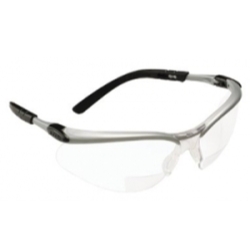 3M 11376 3MBX Reader Protective Eyewear Silver Frame Clear Lens +2.5 Diopter