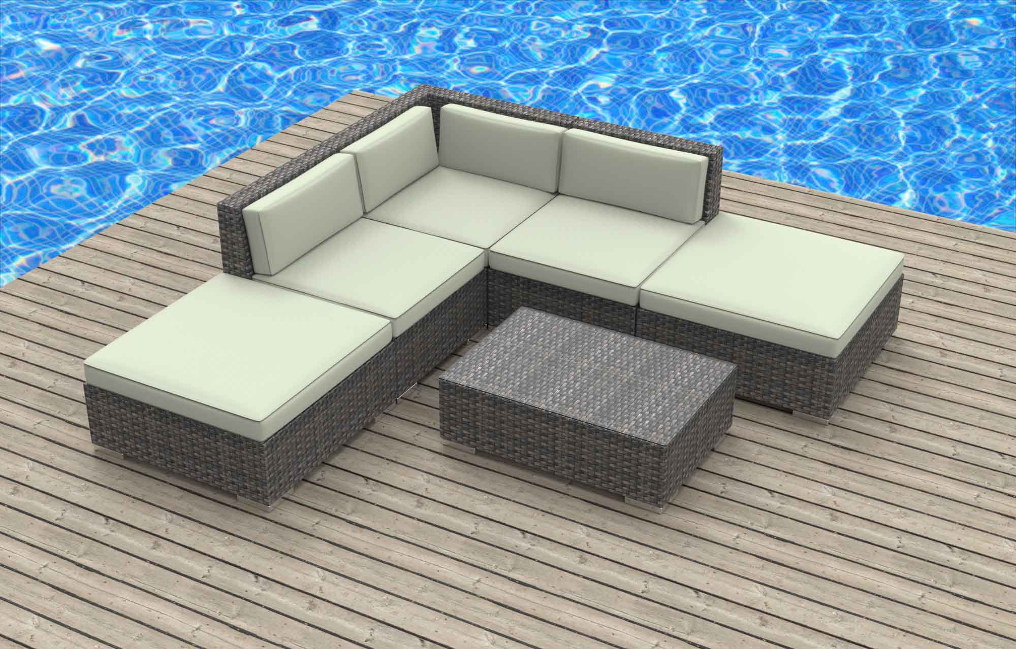 Urbanfurnishing Bali 6pc Modern Outdoor Backyard Wicker Urbanfurnishing Bali 6pc Modern Outdoor Backyard Wicker Rattan Patio Furniture