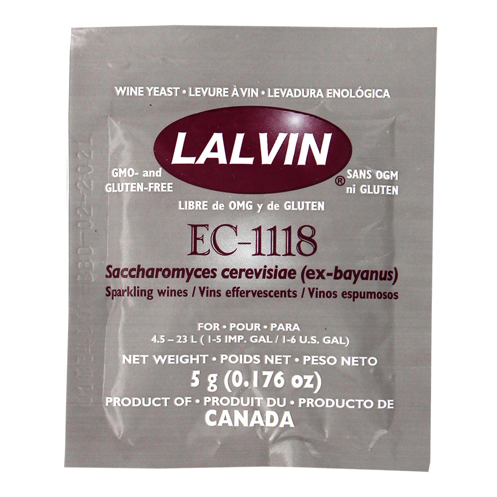 Lalvin EC-1118 Saccharomyces bayanus (5 g. Pouch)