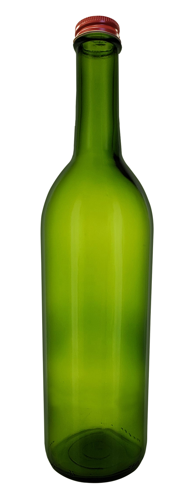 HOME BREW OHIO HOMEBREWOHIO.COM 750 ml Green Bordeaux Bottles, Screw Top, Case of 12 With 28mm Red Metal Lids