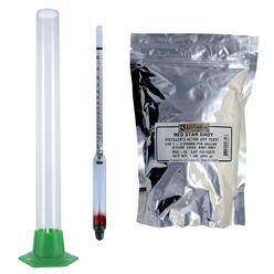 Home Brew Ohio Proof And Tralle Hydrometer With 12" Glass Test Jar With Distiller's Active D...