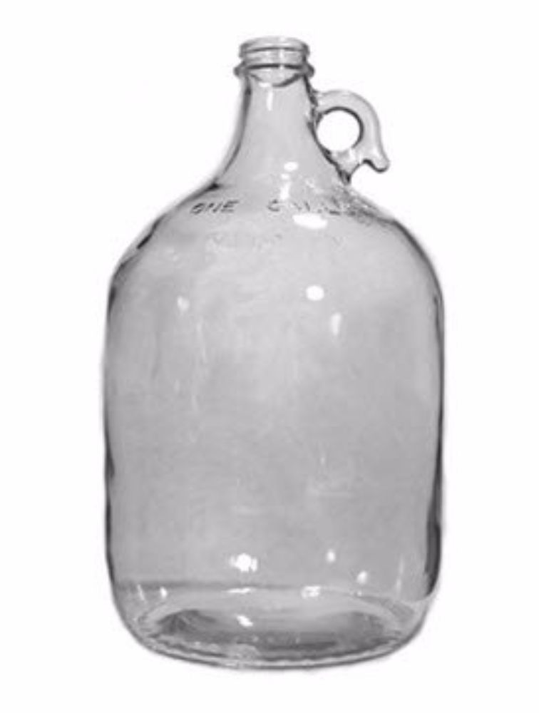 Sw 1 Gallon Clear Glass Growler Jars with Black Plastic Lids [case of 4 ]