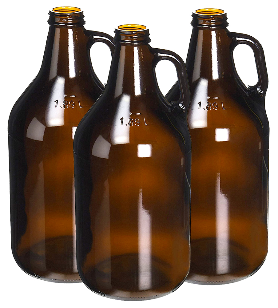 True Fabrications 1/2 Gallon Amber Beer Growler - Reusable - Has UV Protection-Set of 3