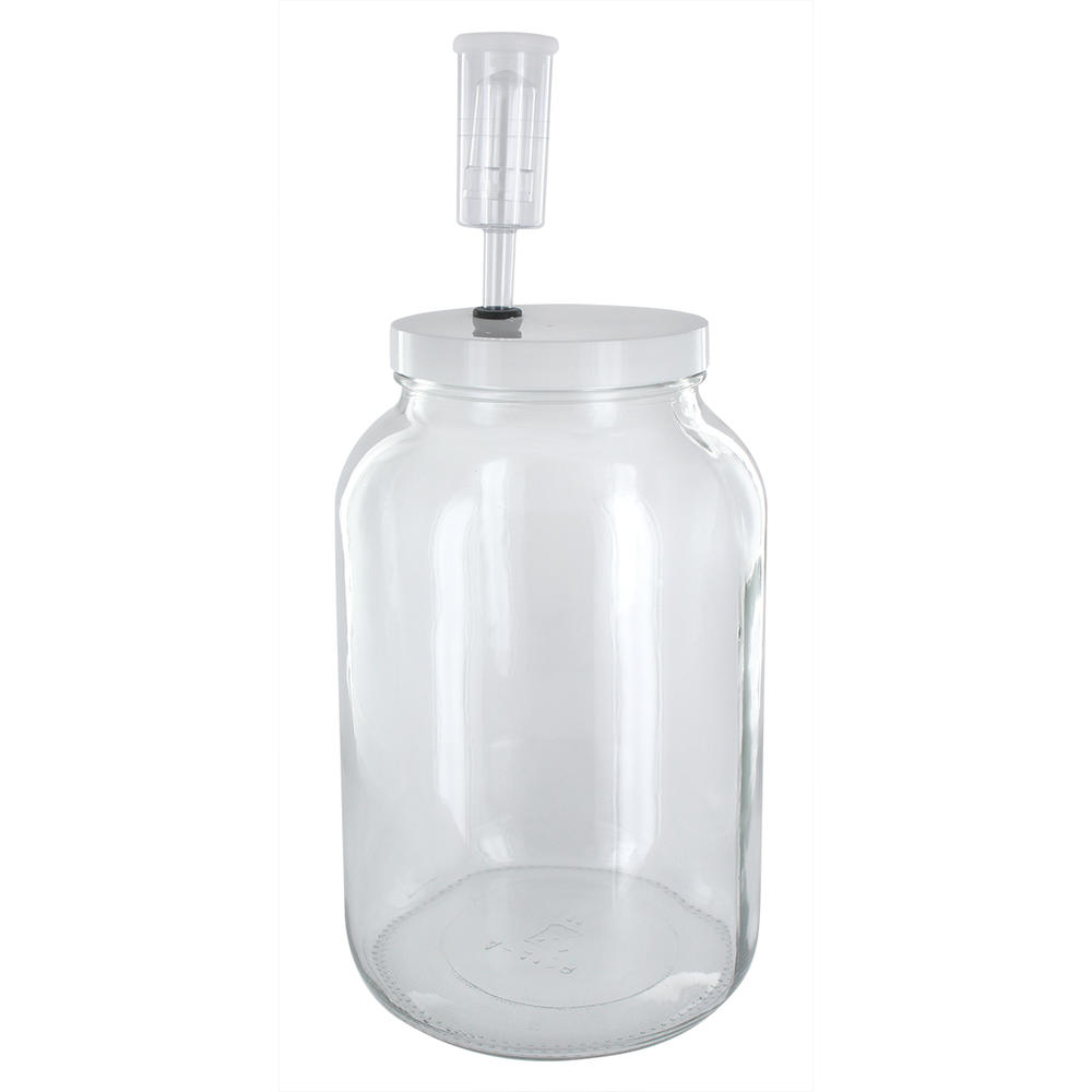 Home Brew Ohio One Gallon Wide Mouth Jar with Lid and Econolock