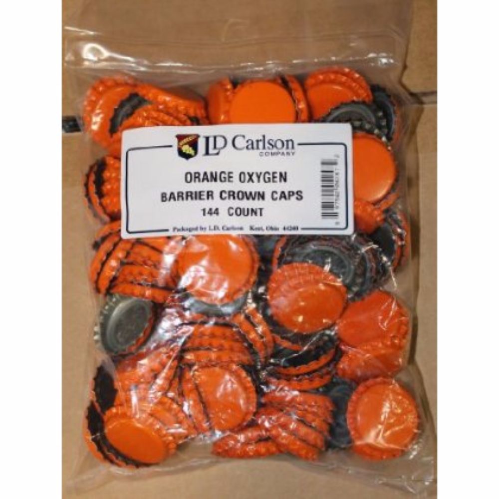 LD Carlson Orange Oxygen Barrier Crown Caps 144 ct