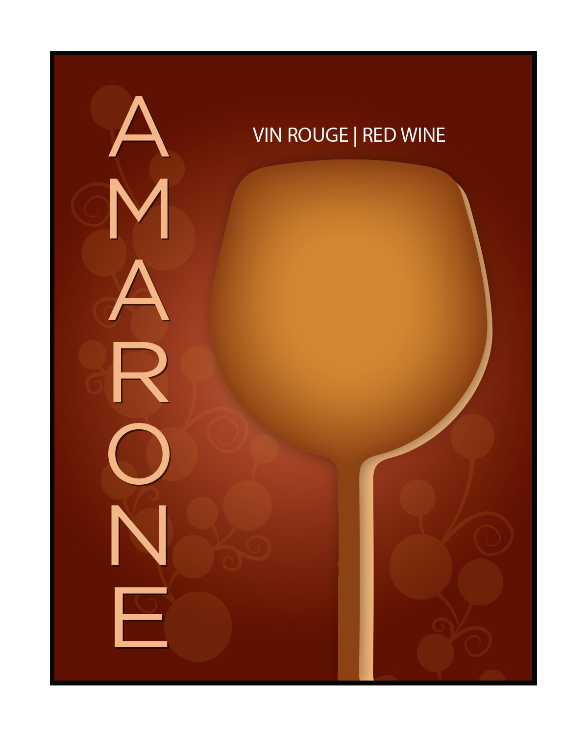 Home Brew Ohio Amarone Self Adhesive Wine Labels 30 count