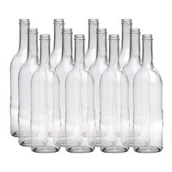 Waterloo Container Wine Bottles - 750 mL Flint Claret - Flat Bottom - Screw Top - Case of 12