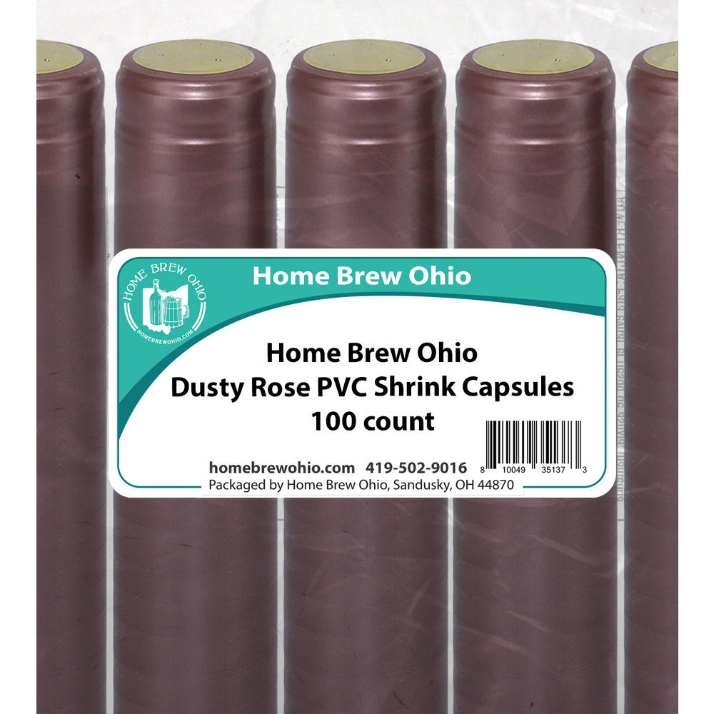 HOME BREW OHIO HOMEBREWOHIO.COM Home Brew Ohio Dusty Rose PVC Shrink Capsules 100 count