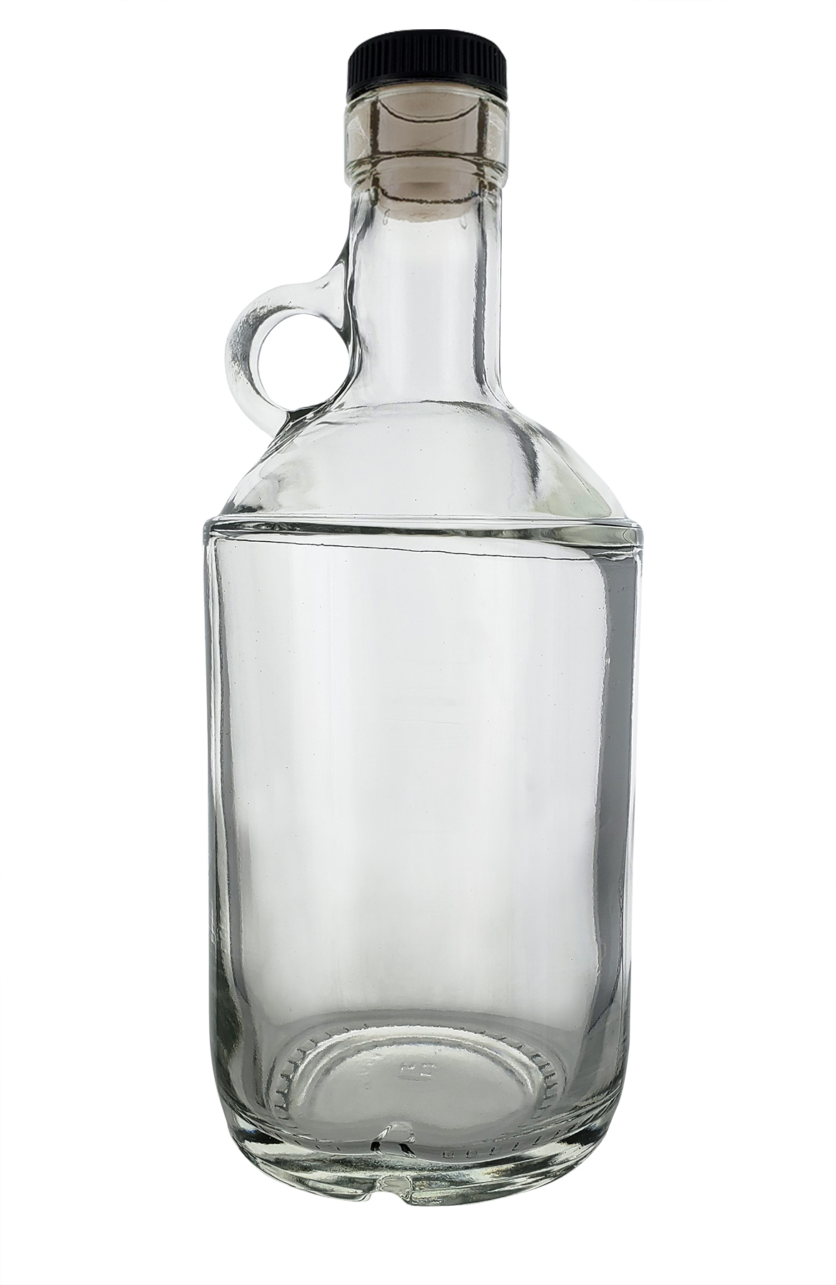 LD Carlson Clear 750ml Moonshine Bottle Single (21.5mm Cork Finish) w Cork, Single Bottle