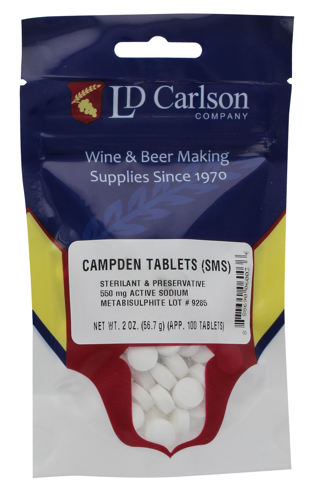 LD Carlson Campden Tablets (sodium metabisulfite) - 100 Tablets