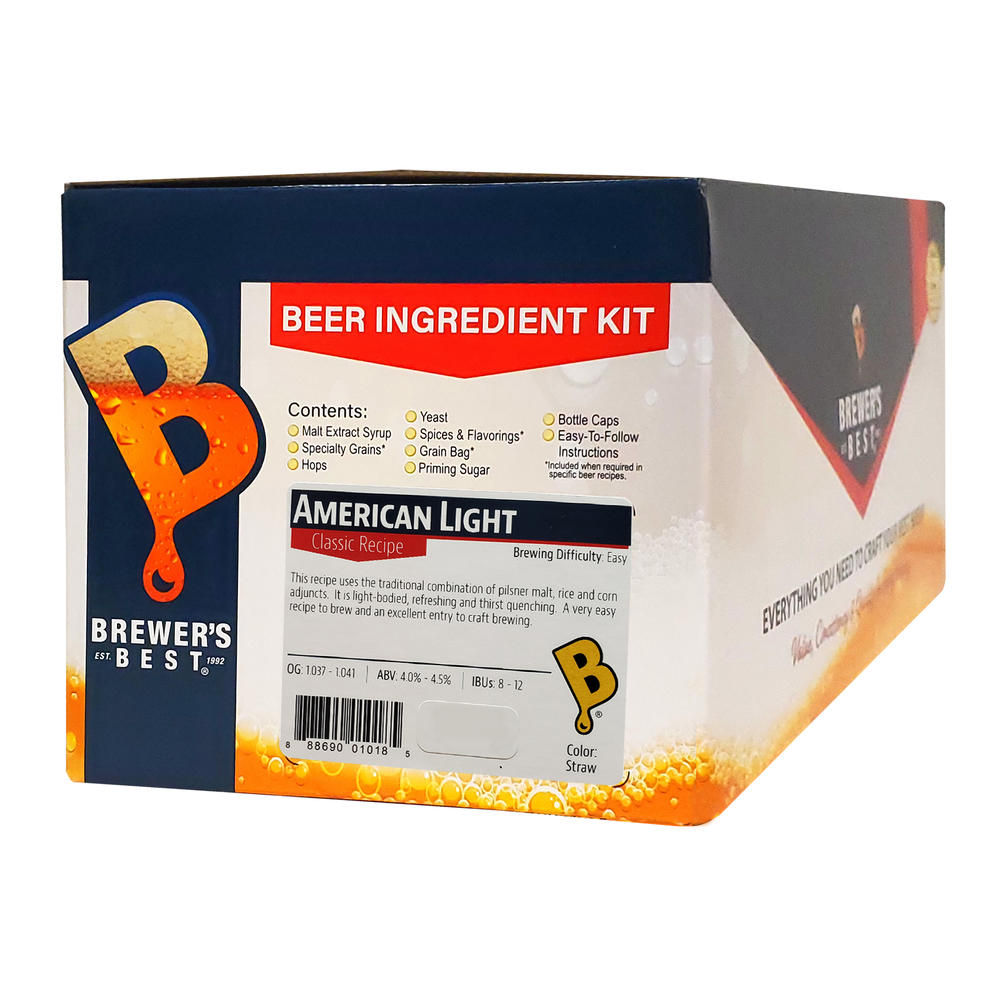 Brewer's Best American Light Homebrew Beer Ingredient Kit