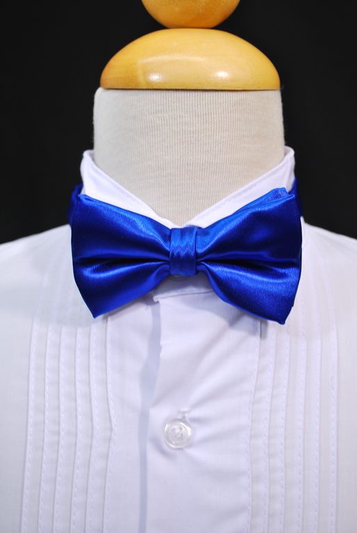 Leadertux S-XL Royal Blue Satin Bow Tie and Cummerbund for Boy Baby Infant size matching for Formal Tuxedo Suit