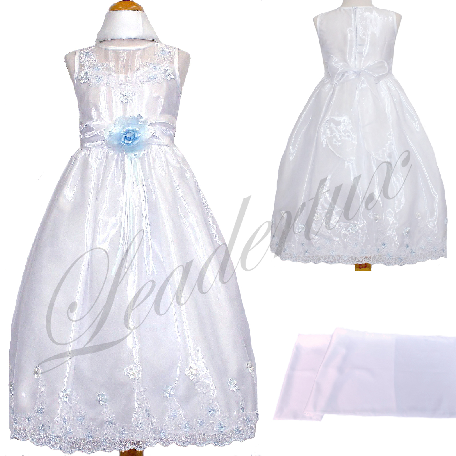Leadertux New White Blue 2 Baby Toddler Girl National Pageant Wedding Easter Formal Party Birthday Dress