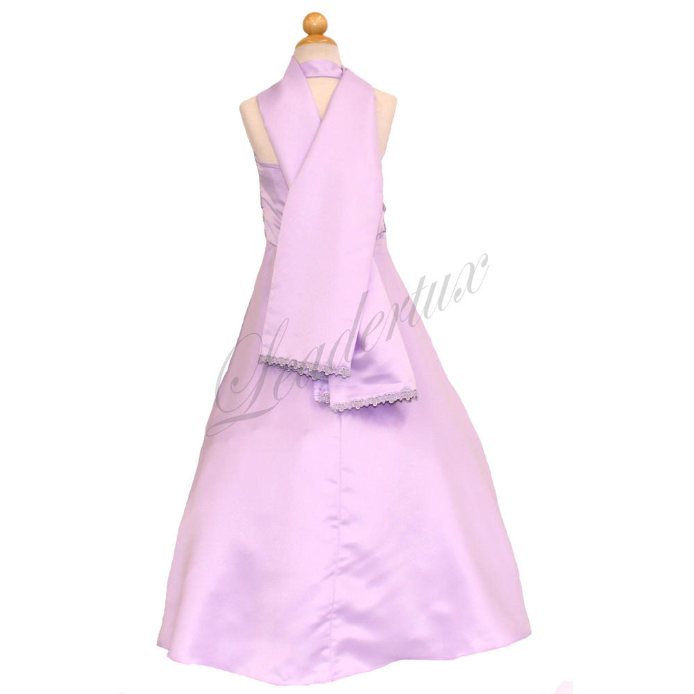 Leadertux New Lavender Lilac 12 Teen Girl National Pageant Wedding Easter Formal Party Graduation Birthday Dress