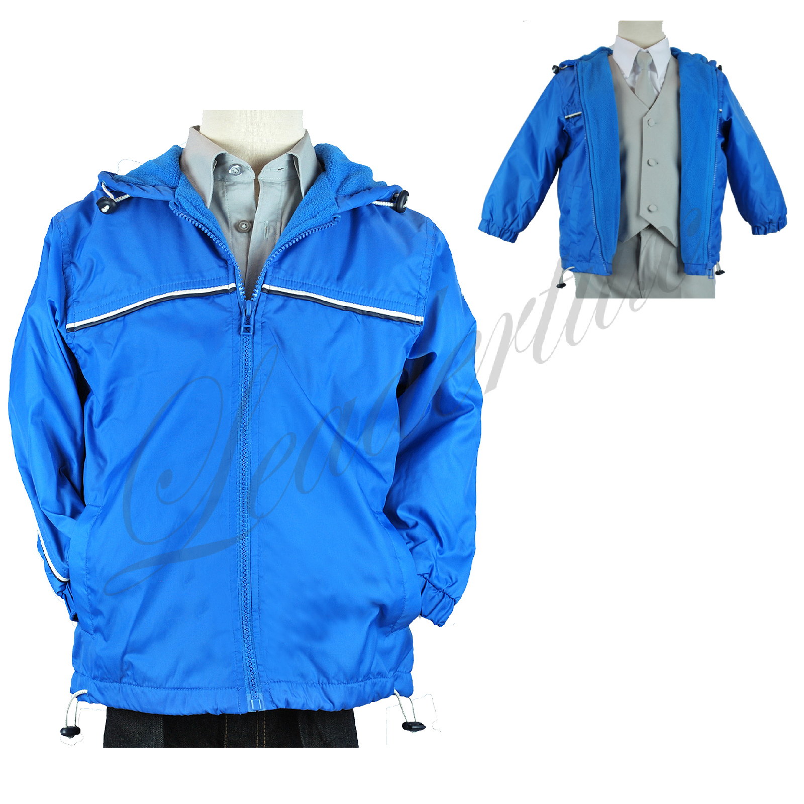 Leadertux NEW 1-6 years old Baby Child Kid Toddler Cozy Fleece Boy Blue Hooded Windbreaker Jacket Coat