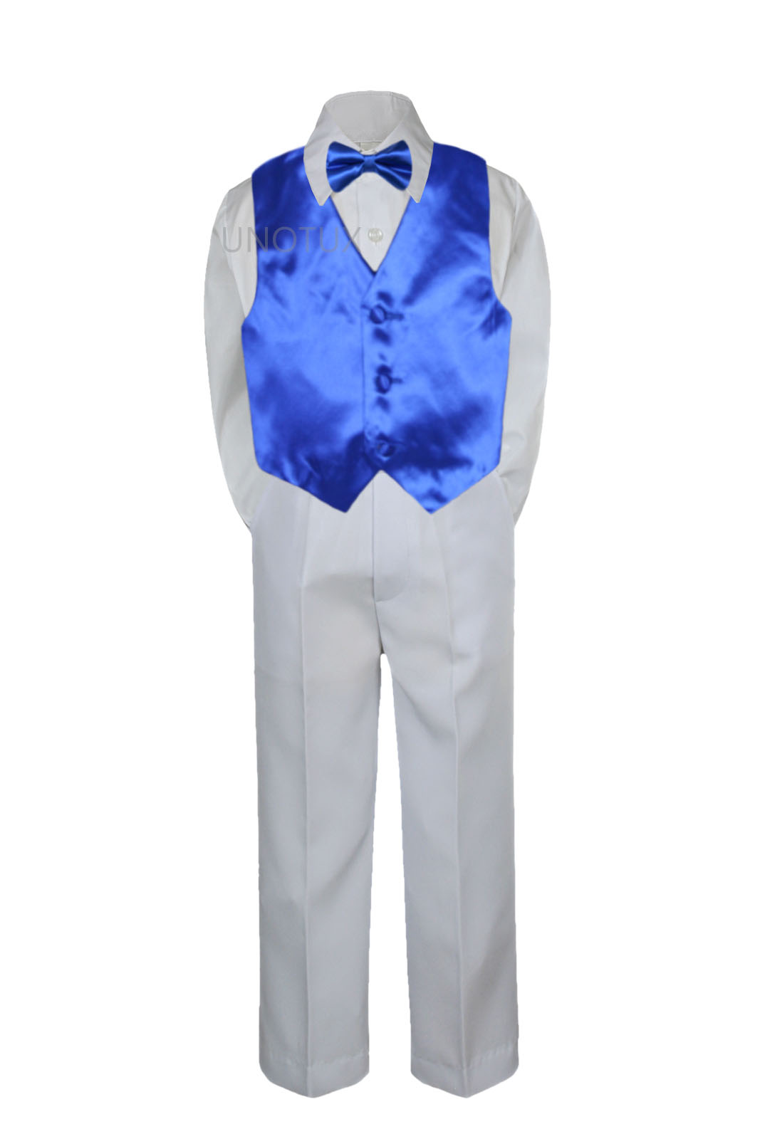 Leadertux 4pc S M L XL 2T 3T 4T Baby Toddler Boys Shirt White Pants Suits Tuxedo Formal Wedding Party Bow Tie Vest Set