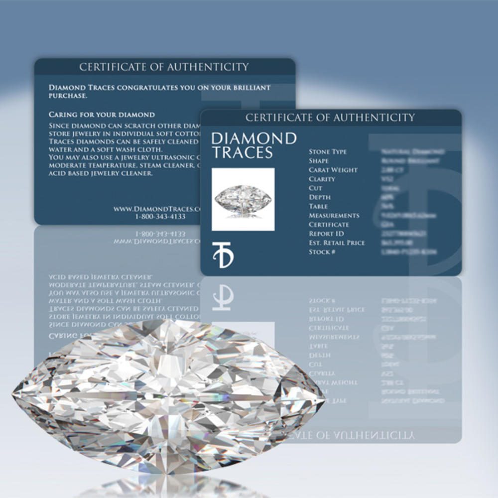 Diamond Traces 1.51ct G-VS1 Ideal Marquise Genuine Certified Diamond 950 Plat. Classic Solitaire Ring with Matching Band 