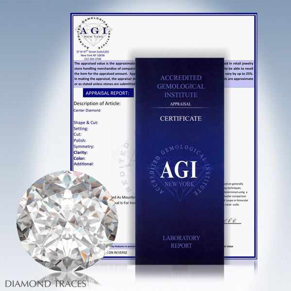 Diamond Traces 2.56ctw E-VS1 VG Round Natural Certified Diamonds 18k Gold Classic Side-Stone Pendant 