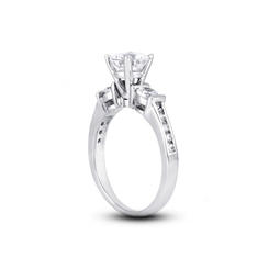 Diamond Traces 1.33ctw G-VS2 Ideal Round Genuine Certified Diamonds 950 Plat. Basket 3-Stone Anniversary Ring 