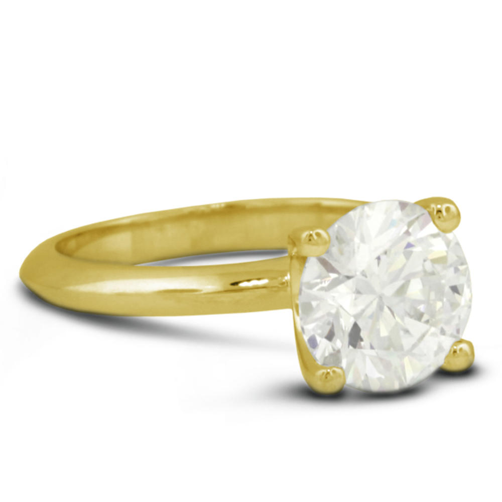 Diamond Traces 1.52ct H-SI2 Ideal Round Natural Certified Diamond 18k Gold Classic Solitaire Engagement Ring 