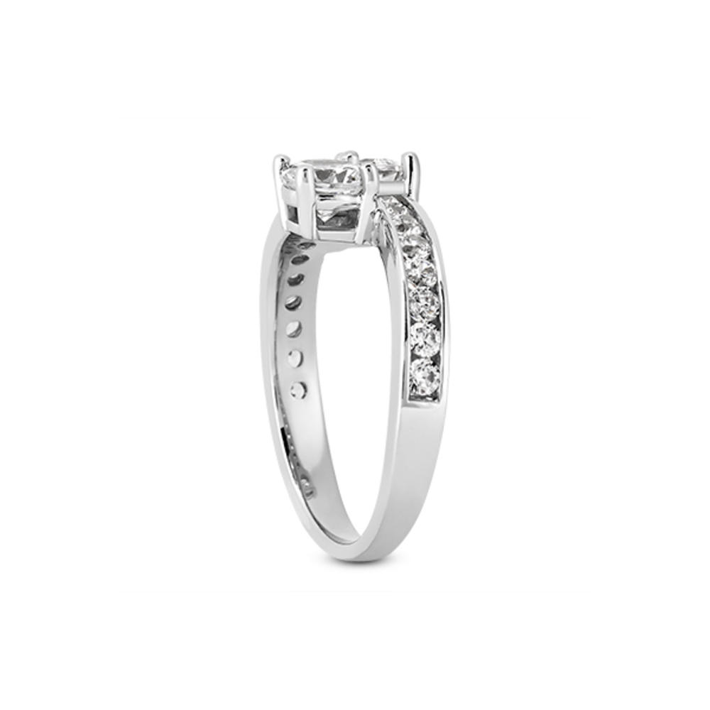 Diamond Traces 2.70ctw F-SI2 VG Round Natural Certified Diamonds 18k Gold Classic Basket Two Stone Anniversary Ring 