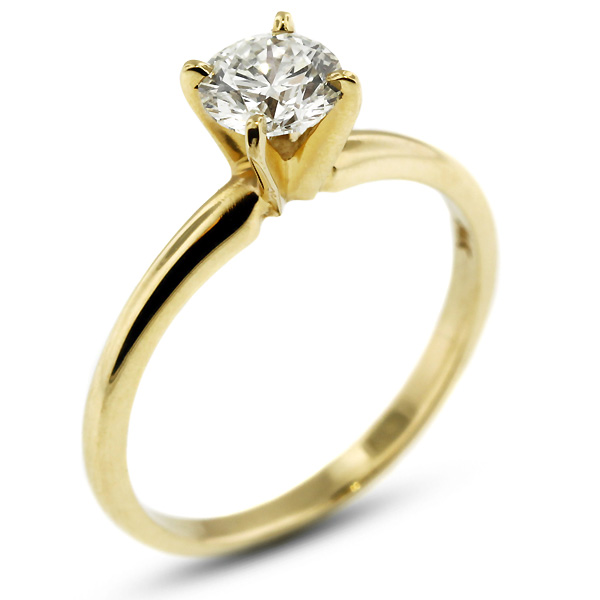 Diamond Traces 0.53ct I-VS2 VG Round Natural Certified Diamond 14k Gold Classic Solitaire Engagement Ring 