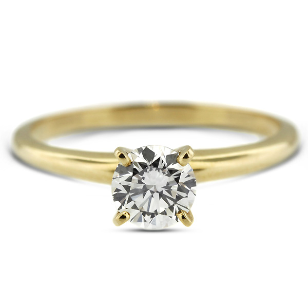 Diamond Traces 0.53ct I-VS2 VG Round Natural Certified Diamond 14k Gold Classic Solitaire Engagement Ring 