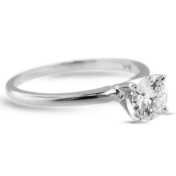 Diamond Traces 0.54ct D-SI1 VG Round Natural Certified Diamond 14k Gold Classic Solitaire Engagement Ring 