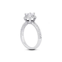 Diamond Traces 1.17ctw G-SI1 VG Princess Natural Certified Diamonds 14k Gold Basket Engraved Accent Engagement Ring 