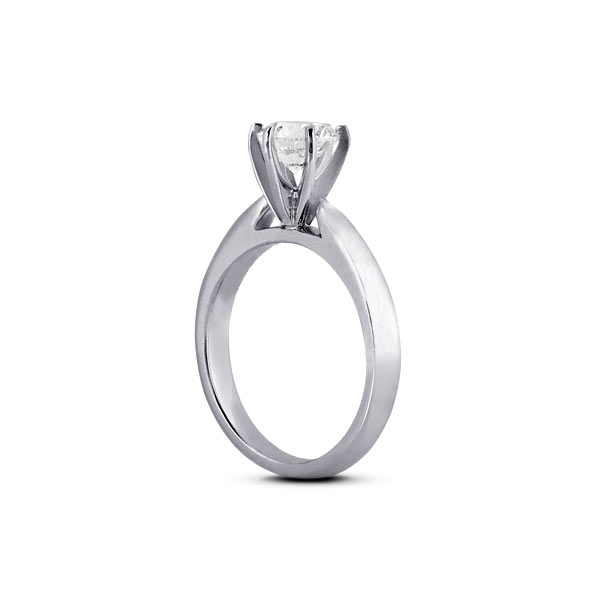Diamond Traces 0.73ct G-SI1 Ideal Round Natural Certified Diamond 950 Plat. Cathedral Solitaire Engagement Ring 