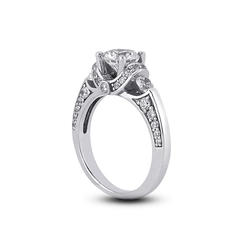 Diamond Traces 1.46ctw I-SI1 VG Round Natural Certified Diamonds 18k Gold Vintage 3-Stone Anniversary Ring 