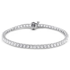 Diamond Traces 7.69ctw F-SI1 Ideal Round Natural Certified Diamonds 14k Gold Classic Square Head Womens Bracelet 
