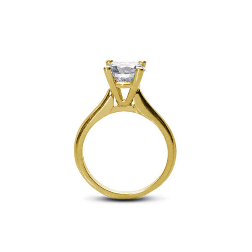 Diamond Traces 1.89ct F-SI2 VG Round Natural Certified Diamond 18k Gold Cathedral Single-Stone Engagement Ring 