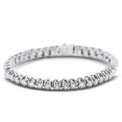 Diamond Traces 9.03ctw I-SI2 Ideal Round Genuine Certified Diamonds 14k Gold Classic Trellis Womens Bracelet 
