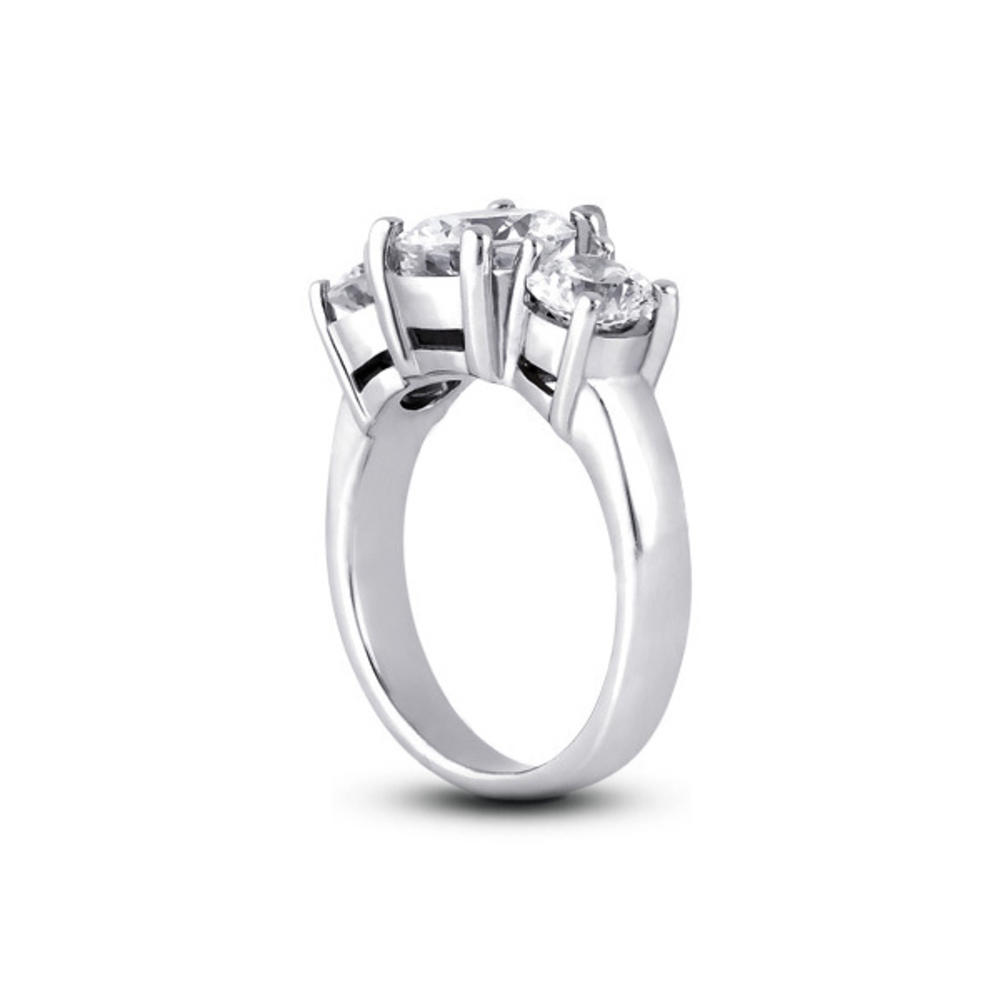 Diamond Traces 7.75ctw I-VS2 Ideal Round Genuine Certified Diamonds 950 Plat. Classic Basket Three Stone Promise Ring 
