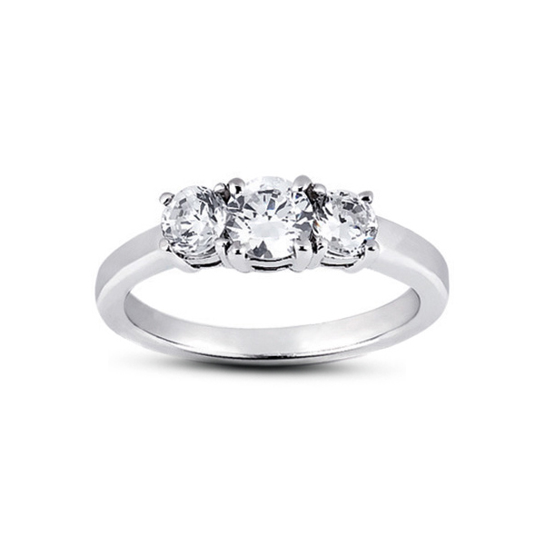 Diamond Traces 7.75ctw I-VS2 Ideal Round Genuine Certified Diamonds 950 Plat. Classic Basket Three Stone Promise Ring 