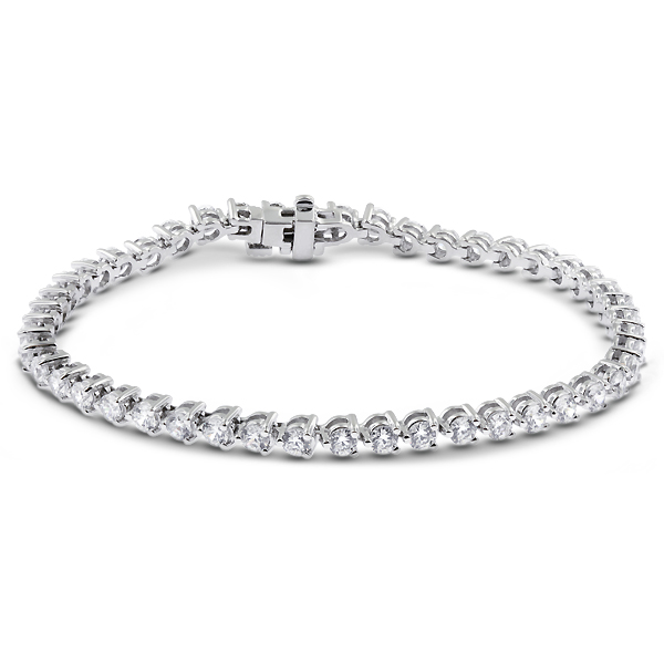 Diamond Traces 15.01ctw H-SI2 Ideal Round Natural Certified Diamonds 14k Gold Classic Basket Womens Bracelet 