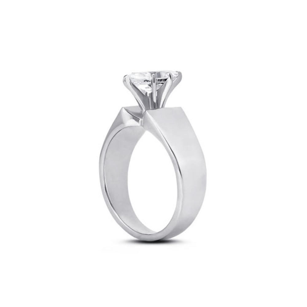 Diamond Traces 1.51ct G-VS1 VG Marquise Natural Certified Diamond 950 Plat. Wide Band Solitaire Engagement Ring 