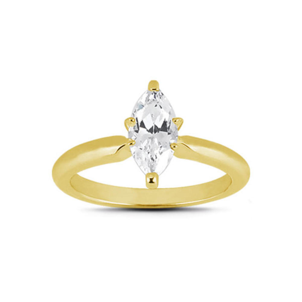 Diamond Traces 1.51ct G-VS1 Ideal Marquise Natural Certified Diamond 18k Gold Classic Single-Stone Engagement Ring 