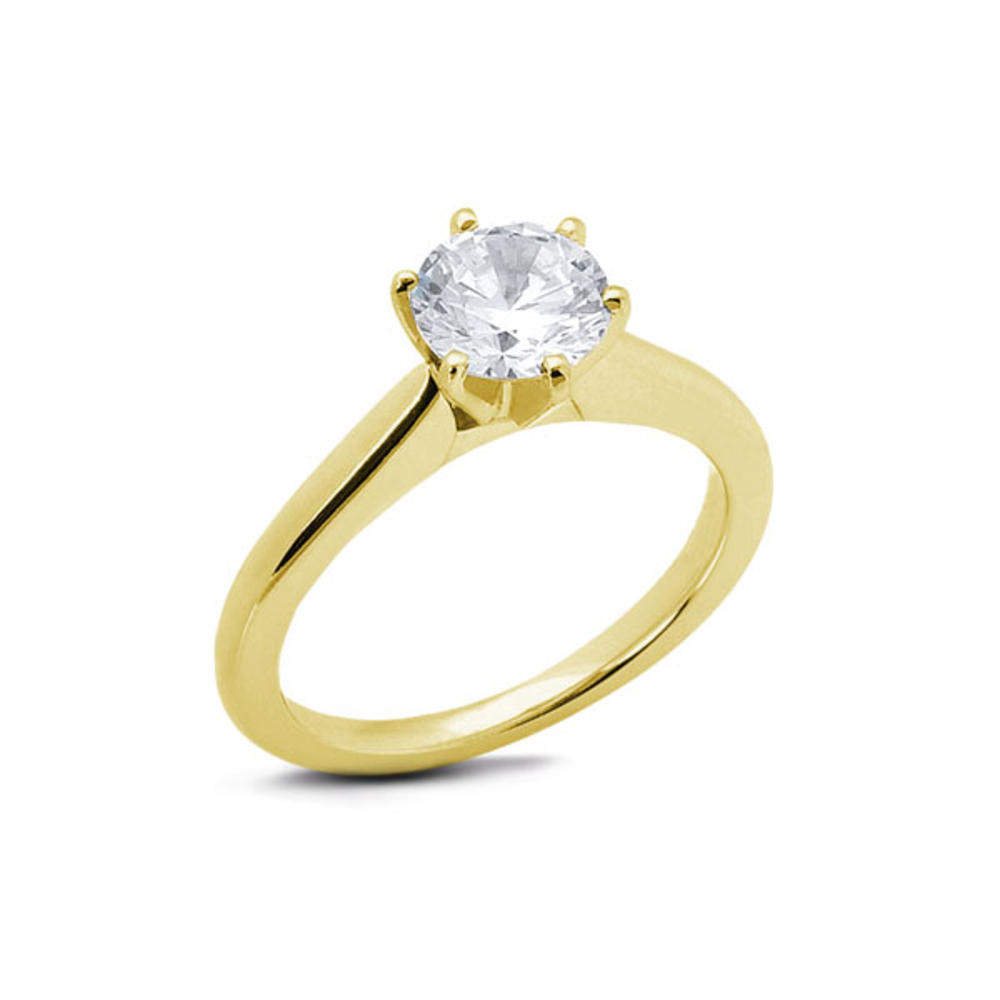 Diamond Traces 5.09ct E-SI1 VG Round Genuine Certified Diamond 14k Gold Cathedral Single-Stone Engagement Ring 
