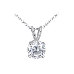 Diamond Traces 3.01ct H-SI1 VG Round Natural Certified Diamond 18k Gold Classic Solitaire Pendant 