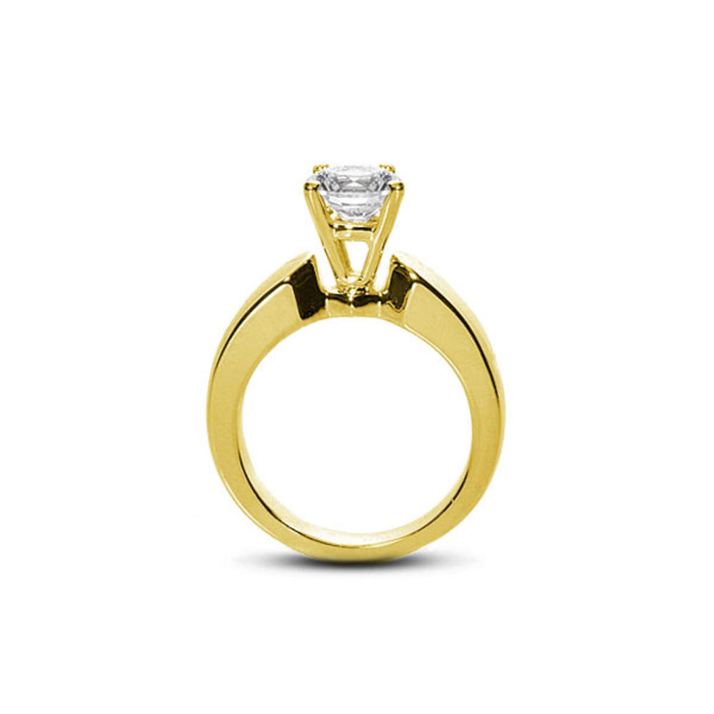 Diamond Traces 5.09ct E-SI1 Ideal Round Natural Certified Diamond 14k Gold Basket Single-Stone Engagement Ring 